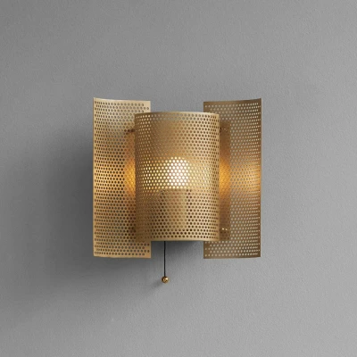 Afbeelding van Northern Butterfly perforated wandlamp, messing