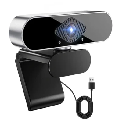 Afbeelding van DAILINK Full HD 1080p webcam, USB camera met geïntegreerde microfoon, 360 graden draaibaar, voor videoconferenties, streaming, zoom