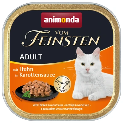 Afbeelding van 6x100g Adult NoGrain in Saus Kip Wortelsaus Animonda Vom Feinsten Kattenvoer
