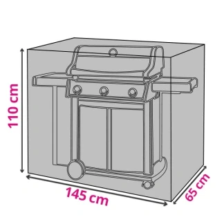Afbeelding van BBQ hoes Rechthoekig Perel 145 x 65 110 cm (PP, Grijs)