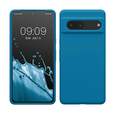 Afbeelding van kwmobile telefoonhoesje geschikt voor Google Pixel 7 Hoesje met siliconen coating Smartphone case in Caribisch blauw