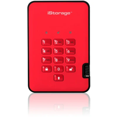 Afbeelding van iStorage diskAshur² 4 TB SSD extern (draagbaar) (4000 GB), Externe SSD, Rood