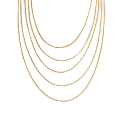 Afbeelding van SINGULARU Halsketting Cleopatra van staal of met 18Kt verguld oppervlak vijf kettingen Lengte tussen 48 en 68 cm. Verlengstuk 5 cm Sieraden voor Vrouwen