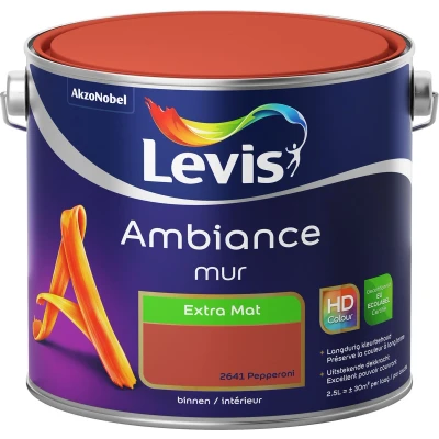 Afbeelding van Levis muurverf Ambiance mur extra mat 2.5l pepperoni