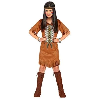 Afbeelding van Widmann Indiaan Kostuum Inidaanse Squaw Snelle Pijl Meisje Bruin Maat 104 Carnavalskleding Verkleedkleding