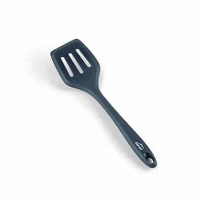 Afbeelding van Lacor 64468 spatel grijs, geperforeerd, siliconen, keukengerei, ergonomische handgreep, anti aanbaklaag, hoge temperatuurbestendigheid, vaatwasmachinebestendig, lengte 29 cm