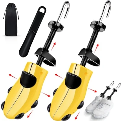 Afbeelding van BGIUSQF 2 stuks schoenspanners voor dames, schoenspanner, schoenstrekker lengte en breedte verstelbaar, breng een schoenlepel mit, schoenboom leren schoenen of trainers 35 41,
