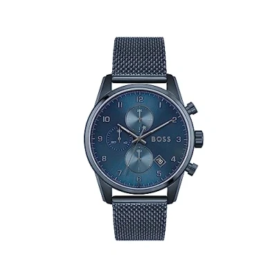 Afbeelding van HUGO BOSS heren Skymaster horloge HB1513836 in de kleur Blauw