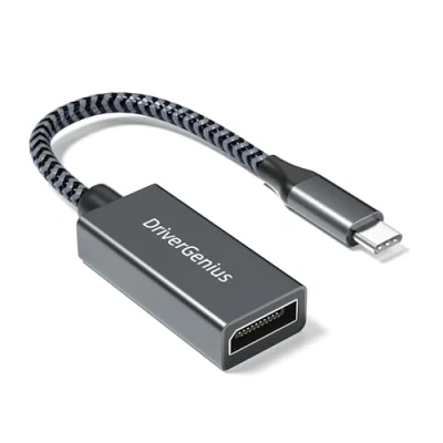 Afbeelding van DriverGenius Adapter USB C naar DisplayPort 8K 60Hz (DP Alt Mode) Type DP 1.4 videoconverter, 7680 x 4320