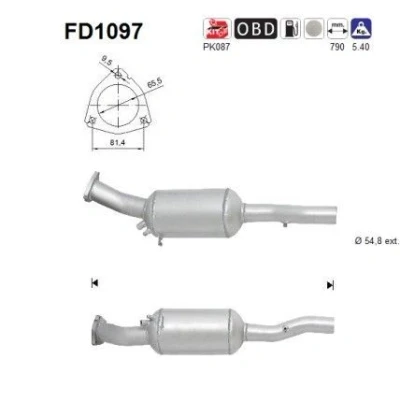 Afbeelding van AS FD1097 Roetfilter Cordieriet