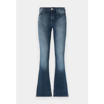 Afbeelding van Only Jeans Onlblush Icon Coin Mid Fl Dnm Cro30 15335982 Blue Black Denim Dames Maat W26 X L30