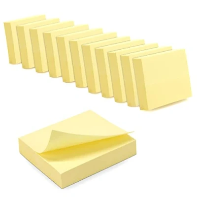 Afbeelding van WAYTEX 1200 zelfklevende notities, verwijderbaar, pastelgeel, 12 blokken à 100 vellen, 5 x 4 cm, horizontaal
