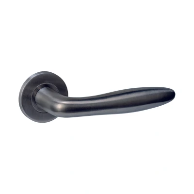 Afbeelding van Intersteel Deurkruk Q 03 op rozet verdekt ø52x6mm PVD antraciet