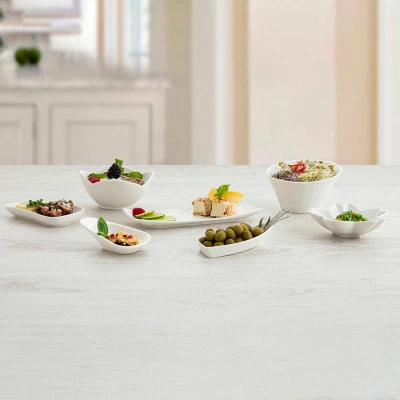 Afbeelding van Snackdienblad Quid Select Keramisch Wit (20,5 x 7,5 cm) (Pack 6x)