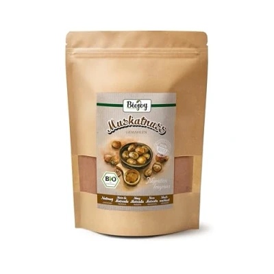 Afbeelding van Biojoy Biologische nootmuskaat (500 g), nootmuskaatpoeder, zonder toevoegingen (Myristica Fragrans)