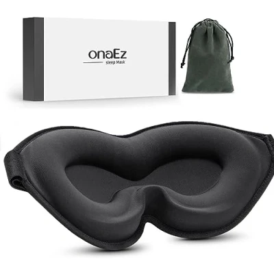 Afbeelding van onaEz slaapmasker voor dames heren, 2024 verbeterd 3D neusgroefontwerp, 10 mm diepe voorgevormde slaapbril Comfortabel, 100% lichtblokkerend oogmasker, zachte slaapmaskers yogareizen