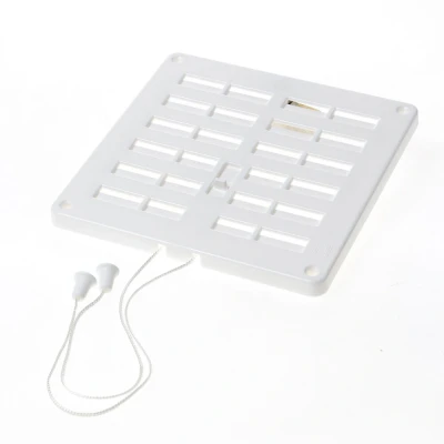 Afbeelding van Nedco Schuifrooster met trekkoord kunststof wit afsluitbaar 16 x 16cm 51510
