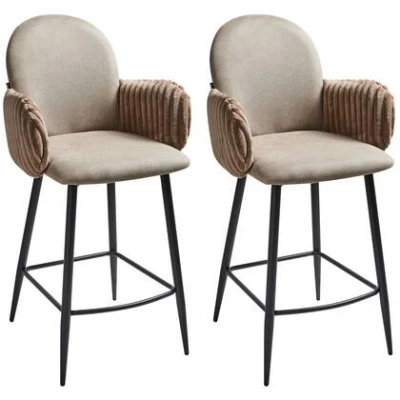 Afbeelding van Beliani AMITY Barkruk set van 2 Groen Polyester