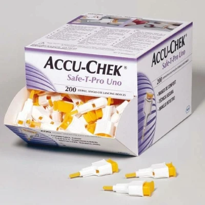 Afbeelding van Accu Chek Safe T Pro Uno lancetten 200 stuks