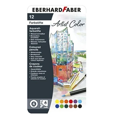 Afbeelding van aquarelpotlood Eberhard Faber Artist color metaaletui a 12 stuks