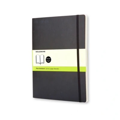 Image de Carnet blanc Très grand format Couverture souple noire