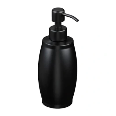 Afbeelding van Relaxdays zeeppompje 350 ml rvs keuken toilet mat zwart