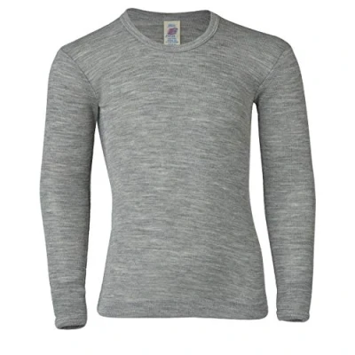 Afbeelding van Engel Natur Kinder longsleeve wol en zijde grijs maat 152