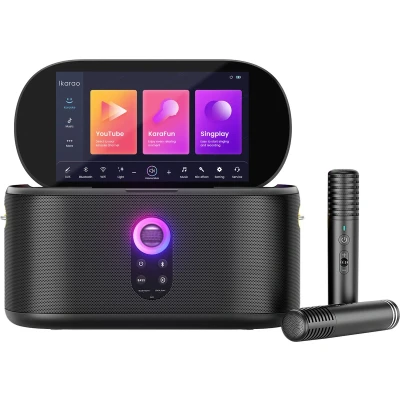 Afbeelding van Ikarao Karaoke Machine Shell S1 Draadloze Microfoons HD scherm Karaokeset voor ieder feest