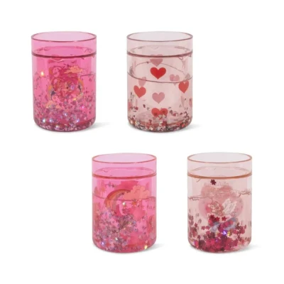 Afbeelding van Konges Slojd 4 Pack Glitter Bekers Pink Mix