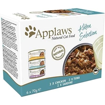 Afbeelding van Applaws Natural Wet Cat Food for Kittens Chicken and Fish Multipack Selection In Broth 6 x 70 g Tins