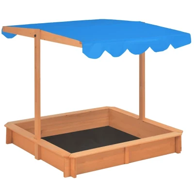 Afbeelding van Zandbak Met Verstelbaar Dak 115X115X115 Cm Vurenhout