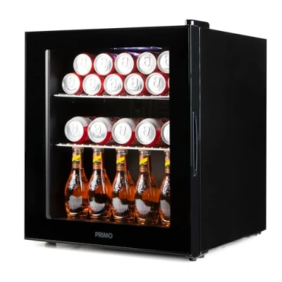Afbeelding van PRIMO PR178BC Drankkoelkast Minibar Mini Koelkast Glazen deur 46L D Zwart