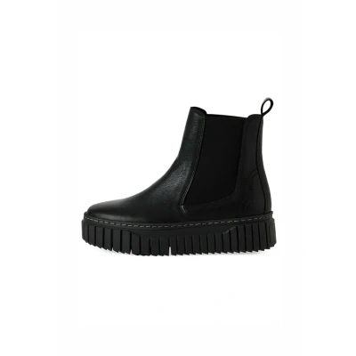 Afbeelding van Tamaris Elegante Enkellaarsjes met plateauzool, Dames, Maat: 42, Black leather Schoenen