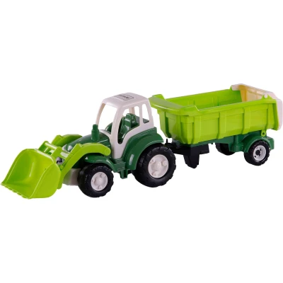 Afbeelding van Cavallino XL Tractor Groen met Kiep Aanhangwagen, 86,5cm