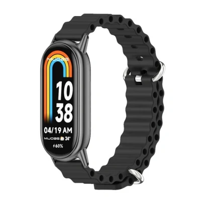 Afbeelding van Ocean siliconen bandje Zwart Xiaomi Smart band 8