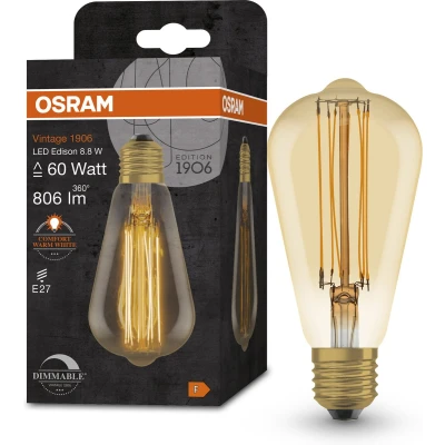 Afbeelding van OSRAM vintage 19 6 LED lamp, goudtint, 8.8W, 8 6lm