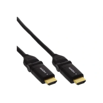 Image de InLine High Speed Câble d&#039;extension HDMI avec Ethernet mâle rotatif/rectiligne pour 50 cm noir support 4K