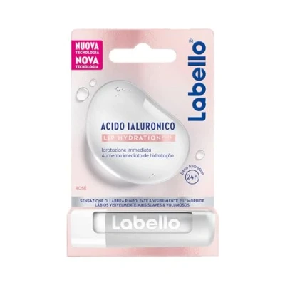 Afbeelding van Labello hyaluronzuur Lip Hydratation Plus Rosé 5,2 g, Burrocaçao lippen, Ultralichte lippenbalsem met voor gevulde 24 uur hydratatie