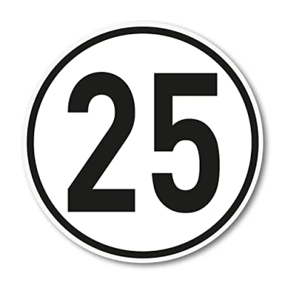 Afbeelding van Sticker 25 km/u I Maat Ø 10 cm Snelheidssticker kfz030