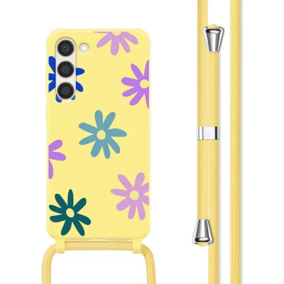 Afbeelding van imoshion hoesje Geschikt voor Samsung Galaxy S23 met koord Siliconen design Meerkleurig / Yellow Flower Distance