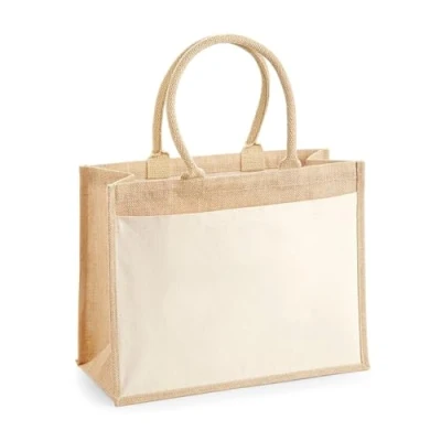 Afbeelding van Cotton Pocket Jute Shopper (Natuurlijk)