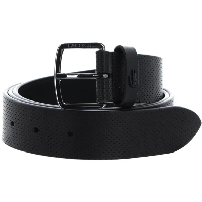 Afbeelding van LACOSTE Leren Riem Casual Punch Leather Belt W115 Noir Zwart