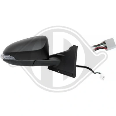 Afbeelding van Buitenspiegel Diederichs 6607226 rechts Bol vormig, Te verwarmen, voor elek. spiegelverstelling, Complete spiegel Met grondlaag