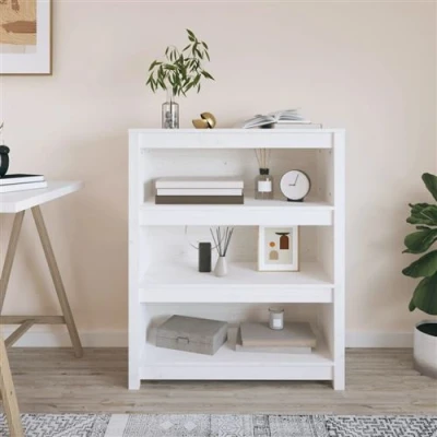 Afbeelding van vidaXL Boekenkast 80x35x97 cm massief grenenhout wit
