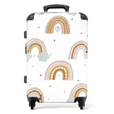 Afbeelding van NoBoringSuitcases.com Grote koffer Kinderkoffer meisjes Reiskoffer met 4 wielen 72 liter Trolley op wieltjes kids Rolkoffer groot kinderen XL Ruimbagage valies 20kg Reisbagage middelmaat Suitcase large slot Bagagetrolley medium