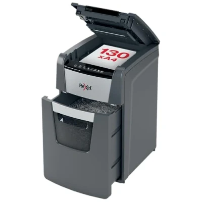 Afbeelding van Papiervernietiger Rexel Optimum Auto+ 130M snippers 2x15mm