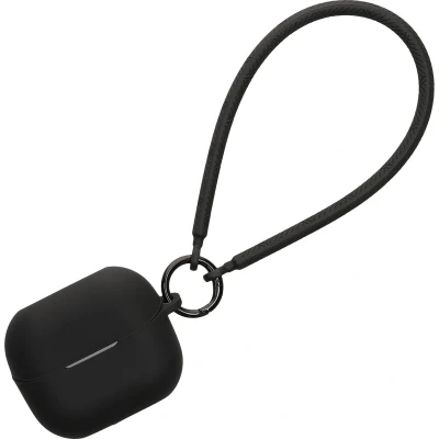 Afbeelding van kwmobile oordopjes case geschikt voor Samsung Galaxy Buds 3 / Pro hoesje Oortjes cover met handstrap in ear koptelefoon hoes Silicone zwart