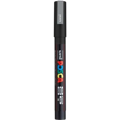 Afbeelding van Uni ball Paint Marker Op Waterbasis Posca Pc 3m Zilver Paintmarker
