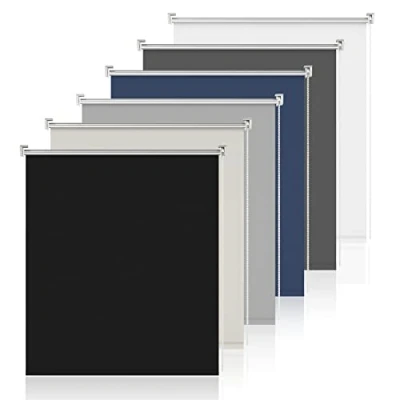 Afbeelding van Sanfree Verduisteringsrolgordijn, thermisch, ondoorzichtig, zonwering en thermische bescherming, rolgordijn met zijkoord, inkijkbescherming, zonder boren, klembevestiging, zwart, 70 x 160 cm (b h)