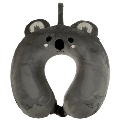 Afbeelding van Puckator Relaxeazzz Koala Pluche Memory Foam Reiskussen Grijs 29x33x8 cm